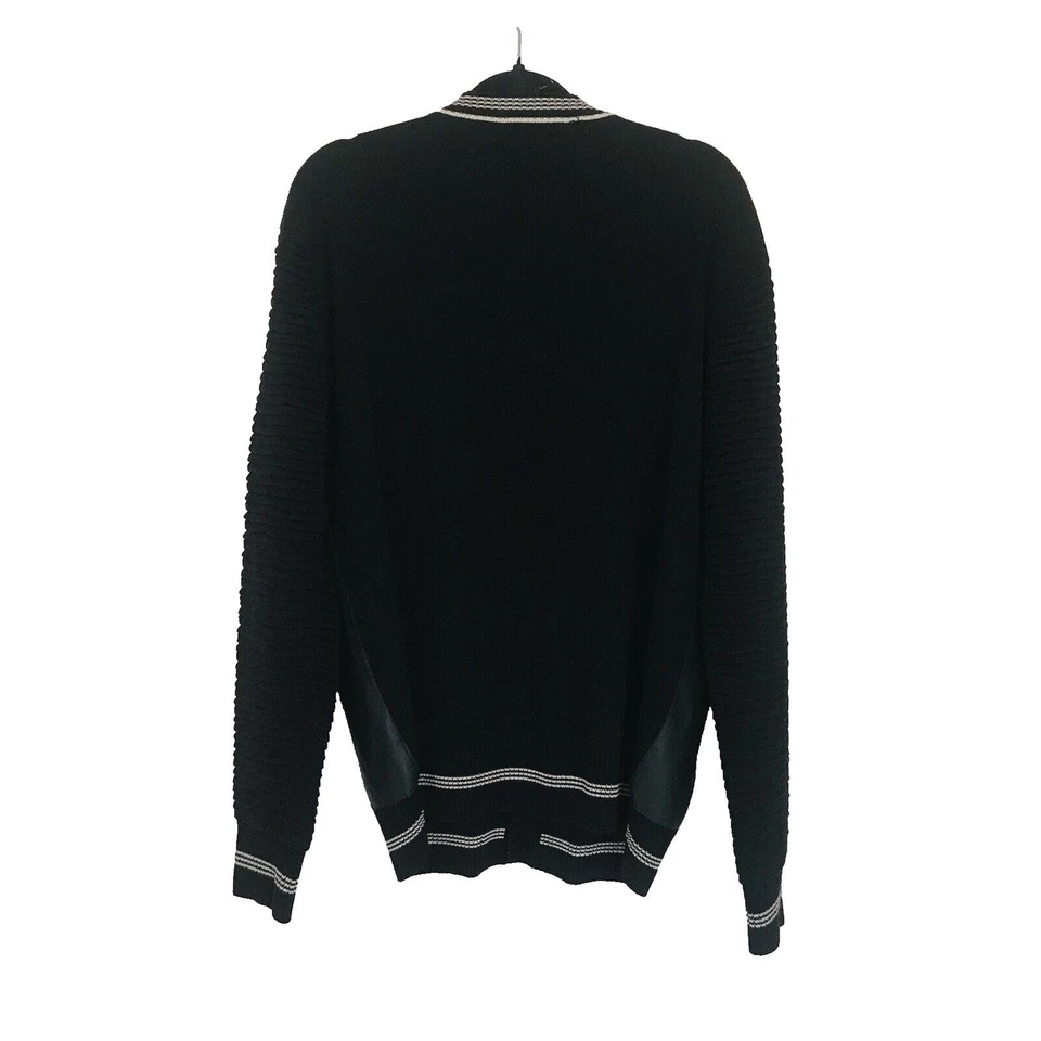 Suéter INSERCH Para Hombre Negro con Imitación Cuero Mezcla Algodón Clase Manga Larga Talla L Foto 3 de 4