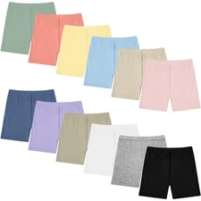12 Pack Girls Shorts Bike Shorts Dance Gymnastics Yoga Safety Active Under Dr...