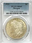 1921 Morgan Dollar, MS 65 PCGS, NR.