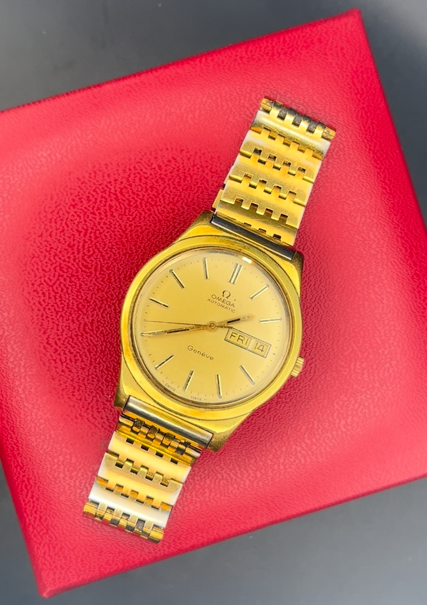 Vintage Omega Geneve, Automatic, w/ Date, Original Bracelet + Box