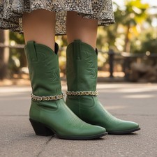 Women 2PCS Silver Metal Boot Chain Strap Bracelet Shoe Gold Mesh Charm HANDMADE