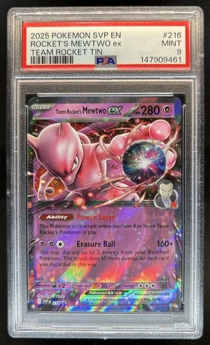 2025 Pokemon SV Black Star Promos - SVP EN Team Rocket's Mewtwo ex #216 PSA 9