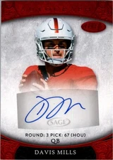 2021 SAGE Aspire Red #ASP74 Davis Mills Auto - FB