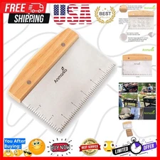 Multipurpose Stainless Steel Kitchen Scraper & Dough Cutter with Measure Guide