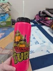 vintage TMNT 1988 Teenage Mutant Ninja Turtles PINK Water Bottle w Straw