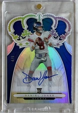 2019 Panini Chronicles Crown Royale DANIEL JONES RC Die-Cut AUTO #4/5 Clean Auto