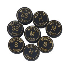 2pcs 14mm Japanese Multi-Ply Billiard Cue Tips Hard/Soft Black Gold