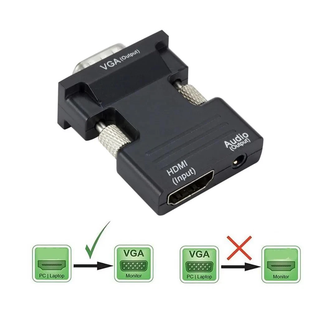 HDMI VGA Adapter Audio Converter für PC PS4 Laptop Monitor Beamer