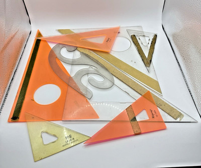 Keuffel Esser Alvin Ridgways Denmark Dietzgen Vintage Triangles Drafting Tools 8