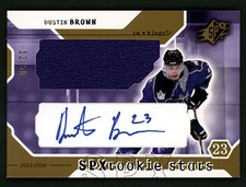 2003-04 SPx Dustin Brown SPX Rookie Stars Auto Jersey RC /50 #223 L.A. Kings