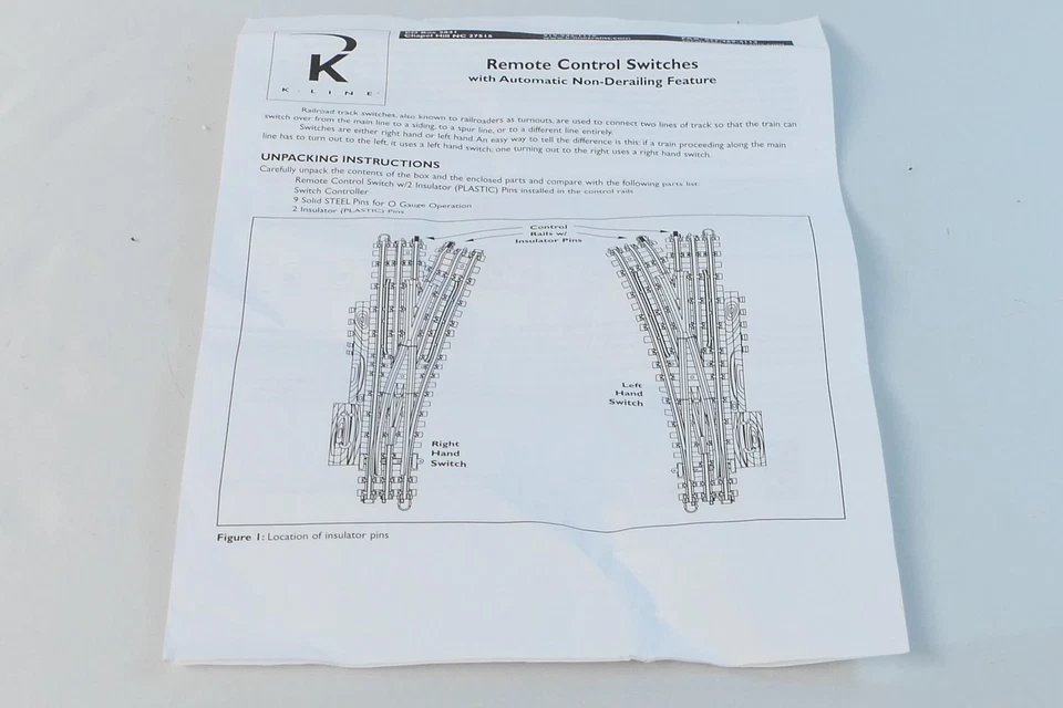 K Line 775 O Scale Track SuperSnap 72 Remote Switch Lefthand - Image 3 of 4