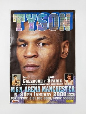 Original Vintage Iron Mike Tyson vs Julius Francis, Calzaghe Boxkampf Poster