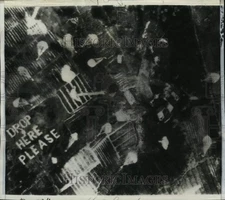 Press Photo Aerial view of prison camp near supply drop near Hiroshima, Japan