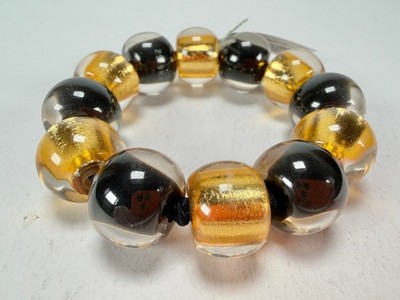 Zsiska - Radiance Gold & Black Large Resin Bracelet (8000301GF01Q0L)