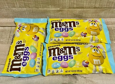 M&M's Peanut Chocolate Candies Pastel Easter Spring Colors 10 oz. Bags (3 BAGS)