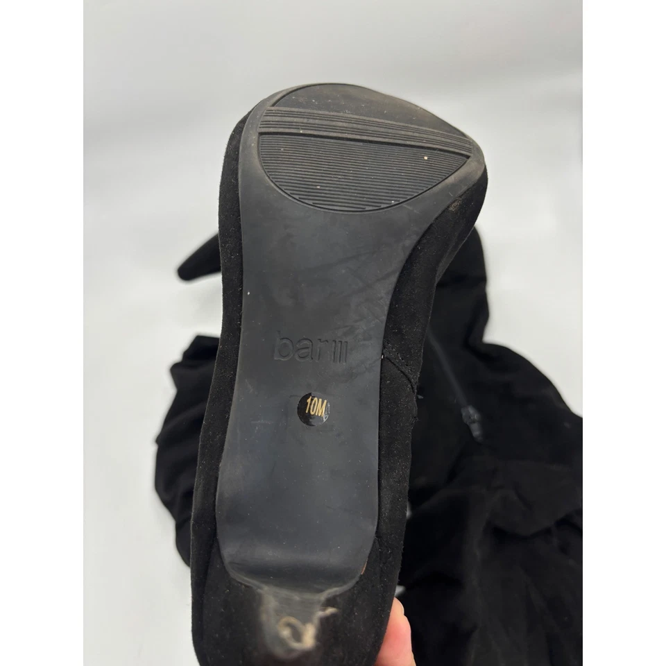 Bar III Botas Negras Gamuza Sobre la Rodilla Tacón de Aguja Slouchy Talla 10M Foto 4 de 4