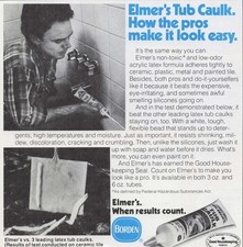1979 Vintage Print Ad Elmer's Tub Caulk How The Pros Make It Look Easy Borden