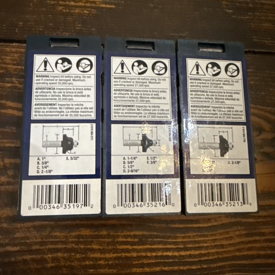 BOSCH 85270MC Roman Ogee Router Bit 5/32 X 5/8 1/4", 3/8”, 1-1/2” All In Lot - Image 2 of 4