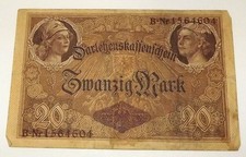 Antique 1914 German Empire 20 Mark Reichsbanknote, Berlin