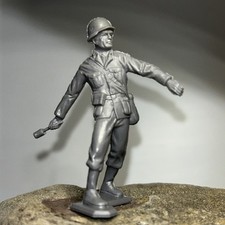 1963 Marx WW2 German Soldier 60mm Grey Excellent Condition VTG Army Men