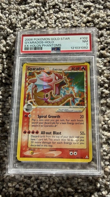 Pokemon Gold Star Gyarados Delta Species 102/110 - PSA 7 - EX Holon Phantoms