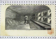 Original Old Antique Print Interior View ProHouse Men Working