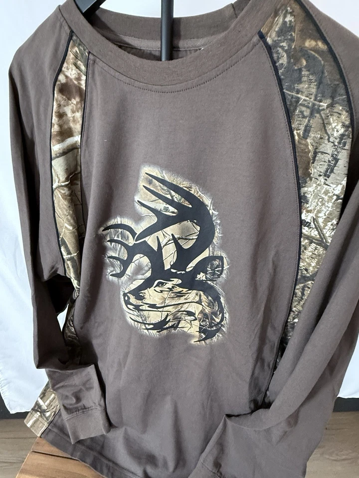Camisa Legendaria Cola Blanca Original Equipo de Ciervo Camuflada Manga Larga XL Caza Exterior Foto 3 de 4