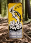 Vintage Fishtrap Fishing Lures Porcelain Sign Paw Paw Bait Bass Walleyes Gas Oil