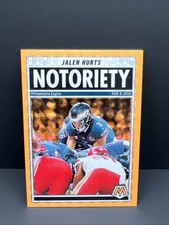 2025 Panini Mosaic - Notoriety Jalen Hurts #1 Orange Fluorescent Mosaic Prizm