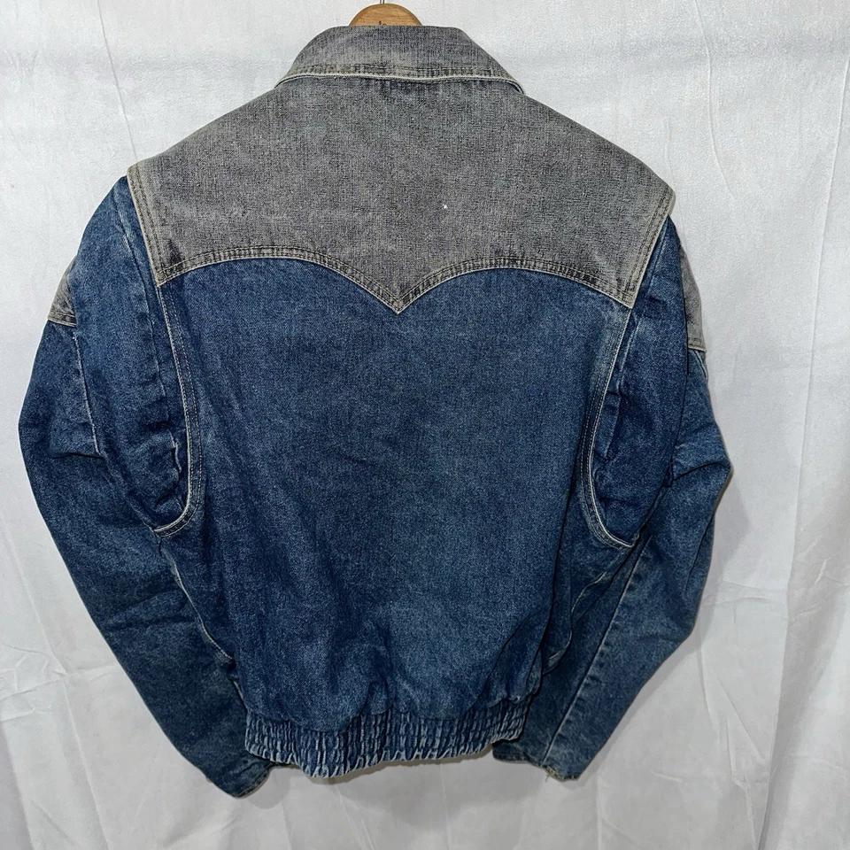 Vintage 80s GUESS Marty McFly Jacket Two Tone Denim Jean Georges Marciano Sz S - Image 2 of 4