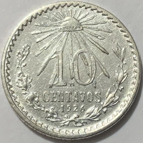 1926 Mexico 10 Centavos Silver — photo from the most recent tracked eBay sale