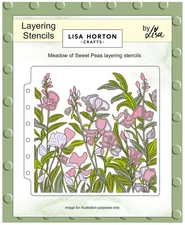 Lisa Horton Crafts Layering Stencils 6"X6"-Meadow of Sweet Peas