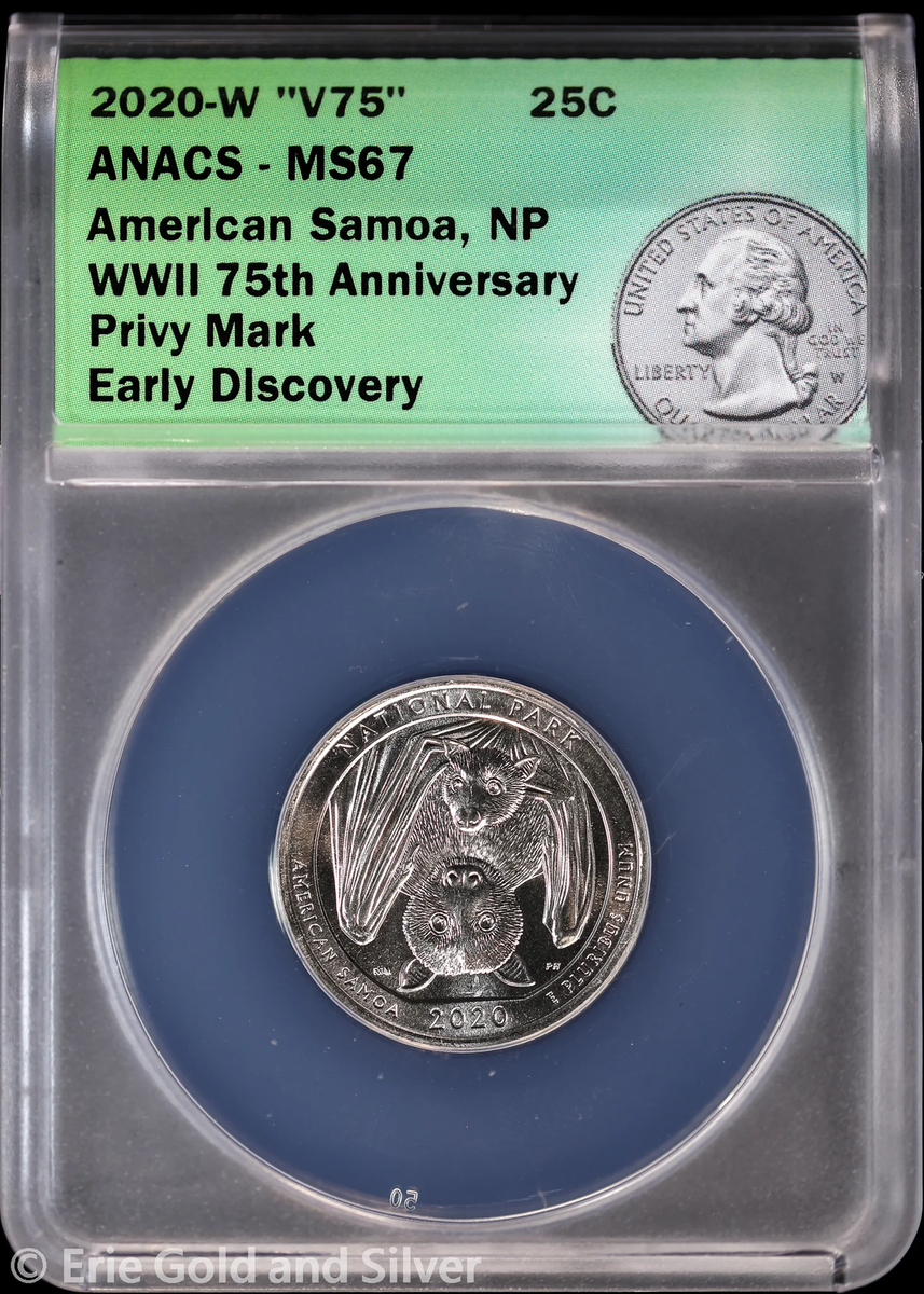 2020-W American Samoa NP ATB Quarter ANACS MS 67 | V75 WWII 75th