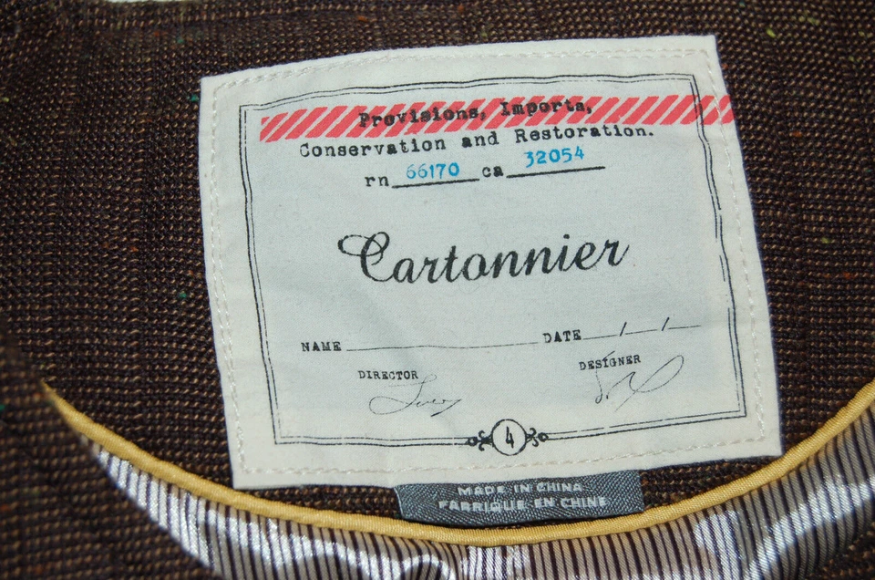 Cartonnier Brigade Brown Millitaly Jacket Size 4 - Image 4 of 4