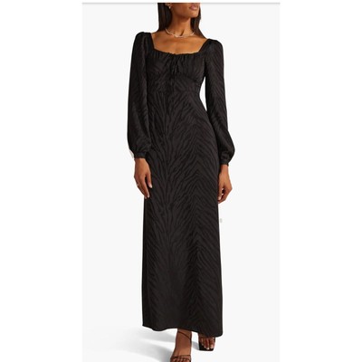 NWT Favorite Daughter The One That Got Away Zebra Jacquard LS Maxi Dress Size 6