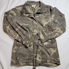 Charlotte Russe Women's Small Miltary Camouflage Zip Snap Buttons Jacket