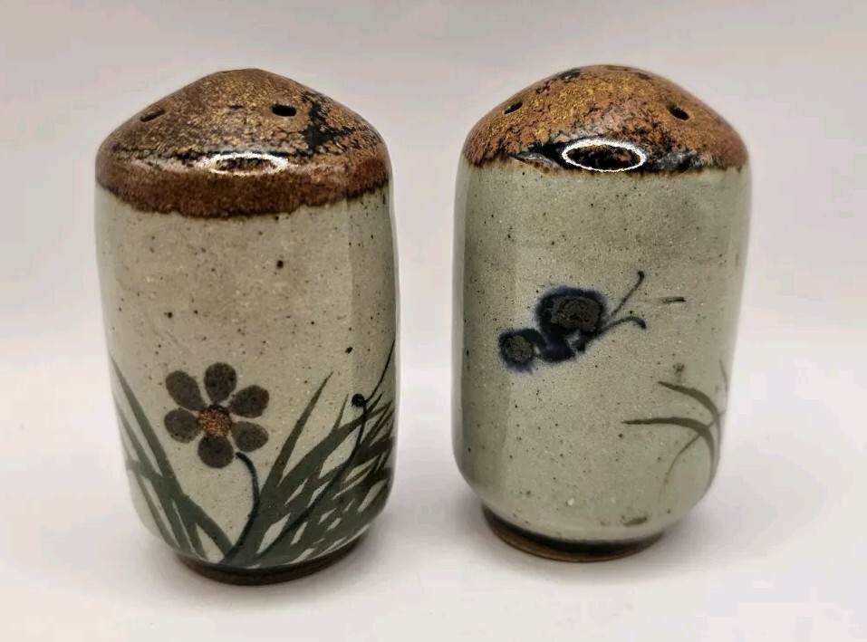 Mexican salt&pepper Mexican Salt Glaze Pottery Butterfly Salt & Pepper Set | eBay