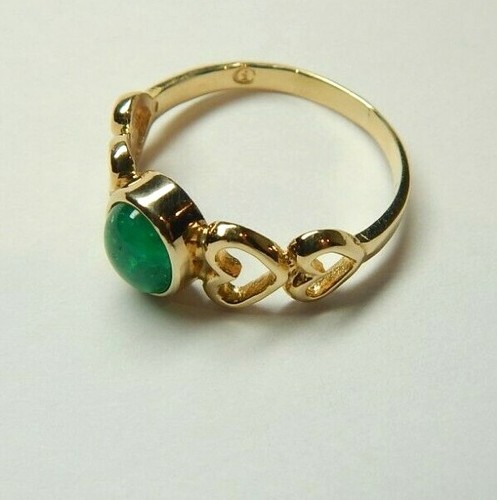 Colombian Muzo Emerald Ring Oval Shape 1.04 Cts 14K Gold Size 7.75 US Fine Jewls - Picture 3 of 12