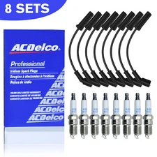 8PCS  9748UU Wire & 41-110 Spark Plug 12621258 For ACD Chevy GMC 4.8L 5.3L 6.0L