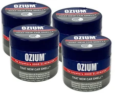 Ozium Air Sanitizer 4.5 oz Gel: Car Air Freshener, New Car, 4 Packs