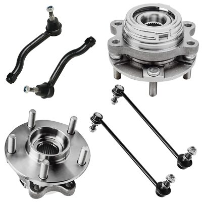 Front Wheel Hub Bearings Sway Bars Outer Tierods for 2009-2012 Nissan Murano FWD