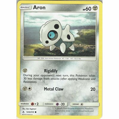 Pokemon Karte Aron 123/214 Nr 304 Eisenrüstung Pokemon TCG CCG