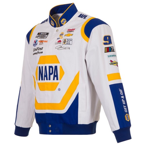  Chase Elliott JH Design White Royal NAPA Cotton Twill Full-Snap Jacket - Bild 5 von 9