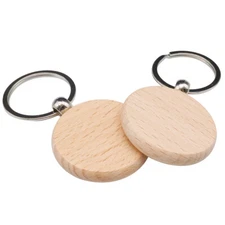 10/pack Round Blank Wood Keychain Custom Wood Key Tags Wood Accessories