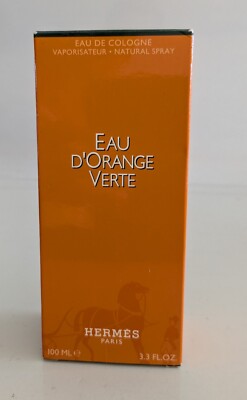 Eau D'Orange Verte by Hermes For Unisex 3.3 oz Eau de Cologne Spray Vintage RARE