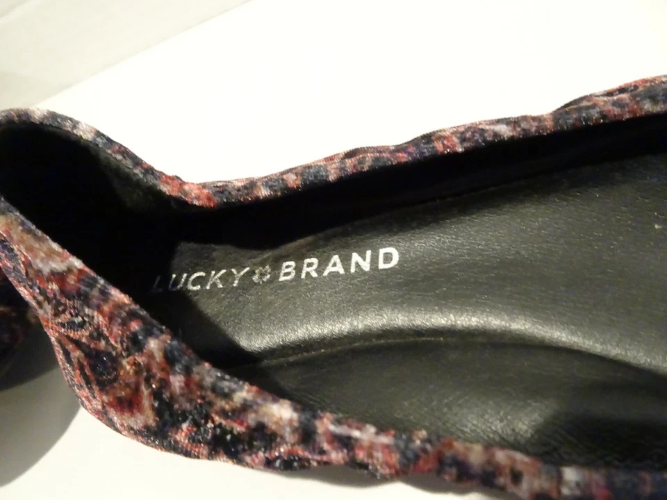 LUCKY BRAND Velvet Emmie Ballet Flats Shoes Size 8.5 Paisley Dark - Image 2 of 4