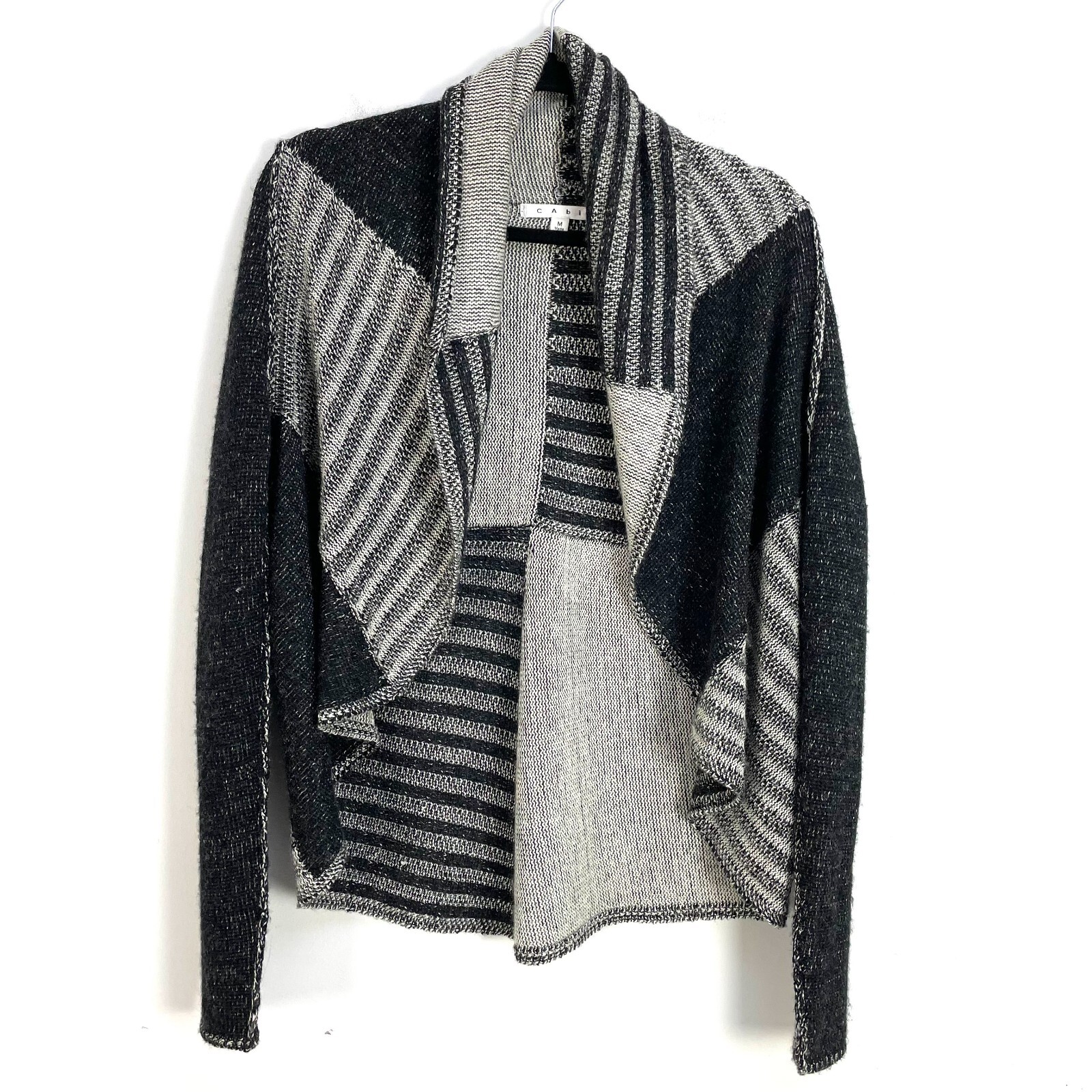 CAbi Womens Medium Patchwork Cocoon Cardigan Wool… - image 11