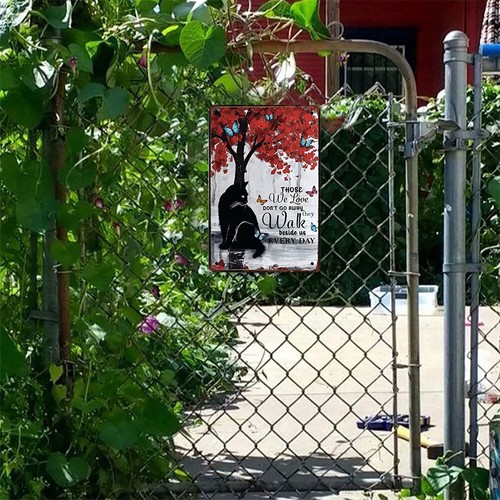 Black Cat Uunder Tree Plate Metal Tin Sign for Bar Pub Decorative Iron