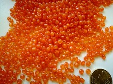 Perlas cristal rocalla 4 mm X 550 UNIDADES 35 g naranja rojizo traslúcido