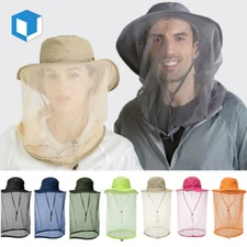Outdoor Mosquito Head Face Net Hat Sun Bee Insect Bug Protection Hidden Mesh Cap